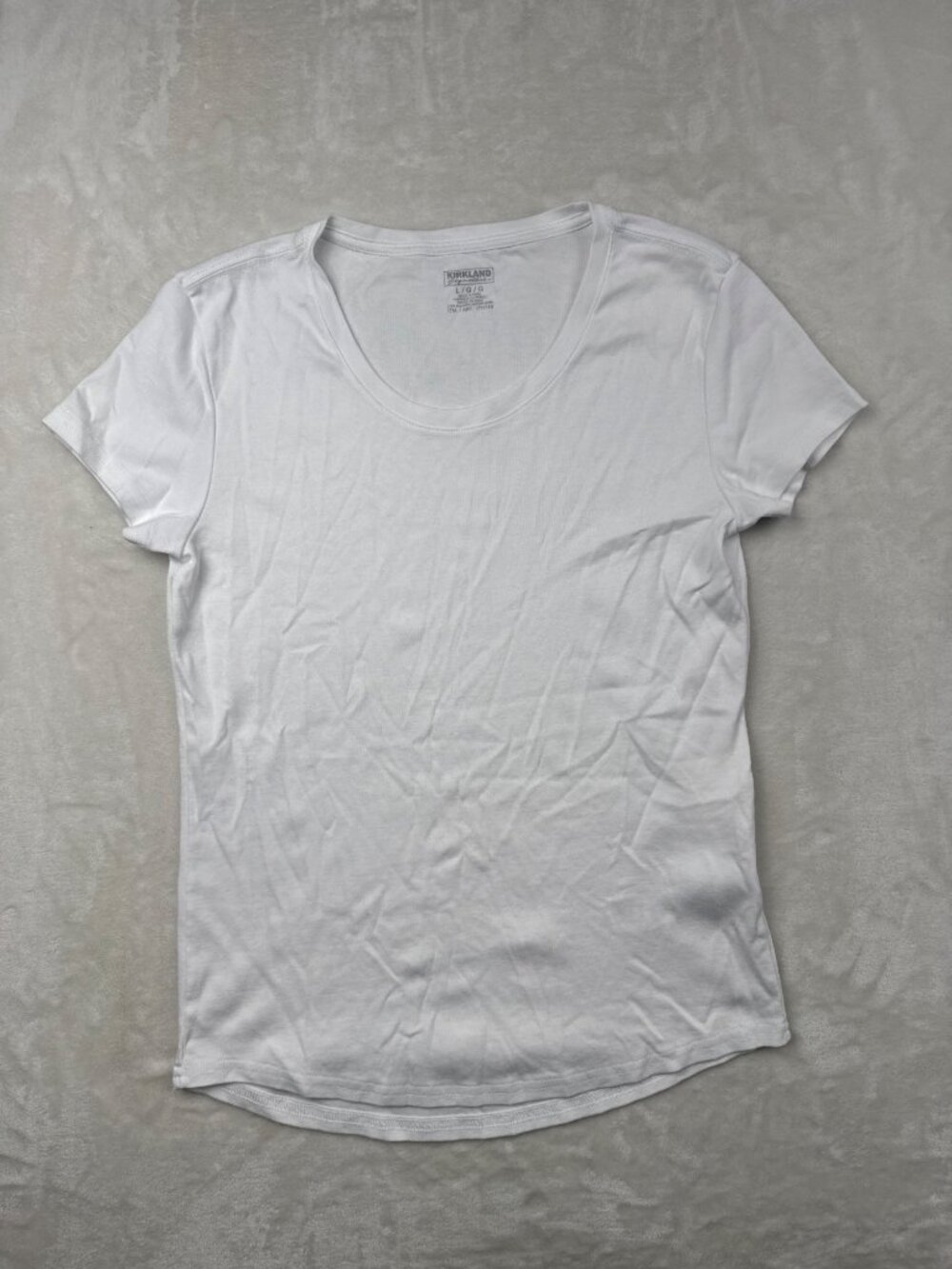 Kirkland Signature Womens White Pima Cotton T-Shirt L